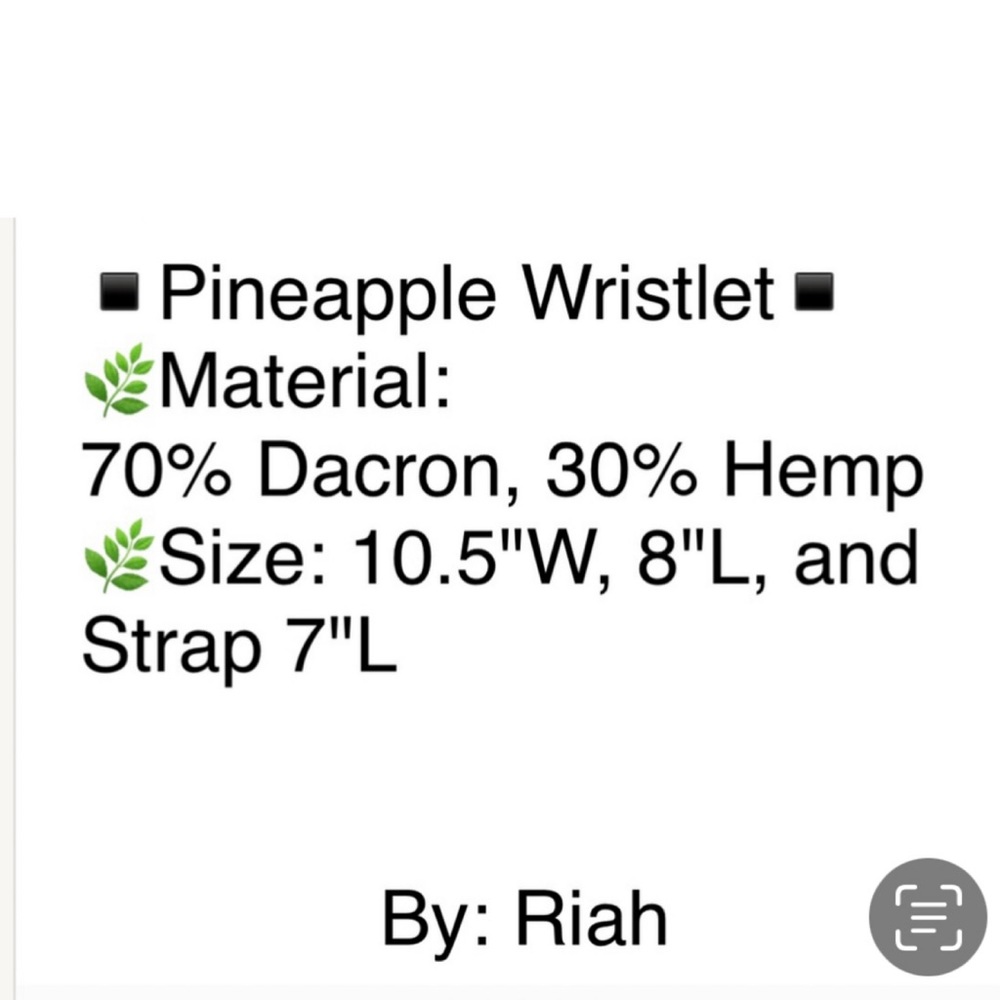 🐣 Just In🆕 Hemp Wristlet in Navy & Pineapple design 🍍🍍🍍 - Picture 3 of 3